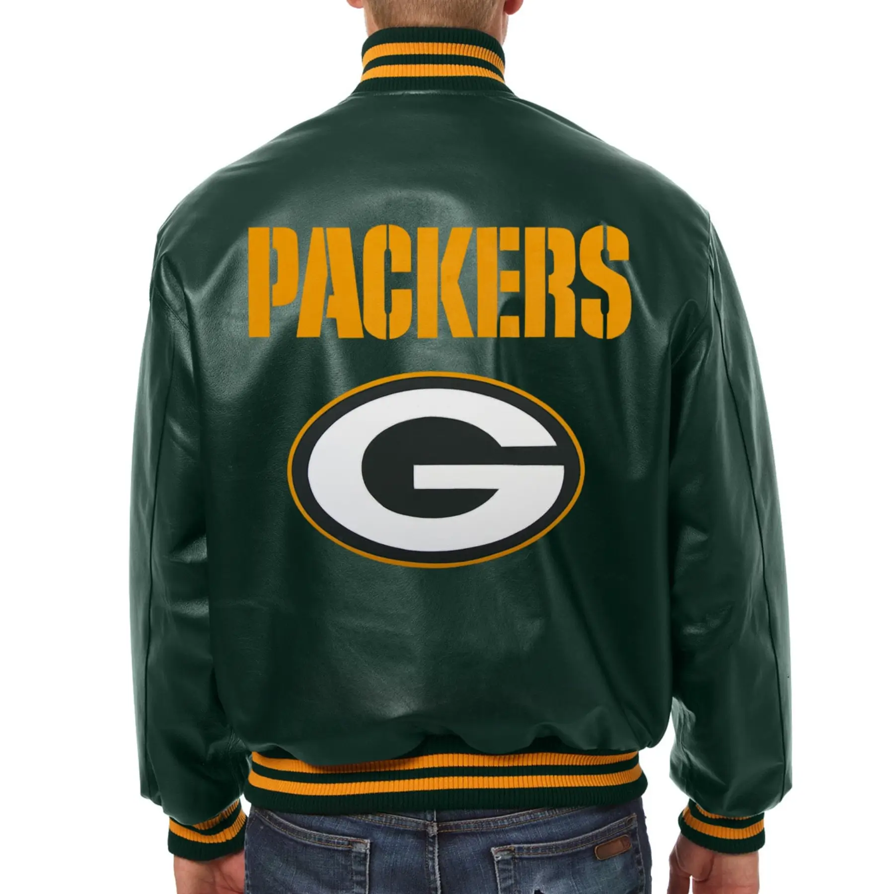 Green Bay Packers Varsity Green Leather Jacket