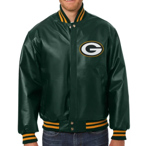 Green Bay Packers Varsity Green Leather Jacket