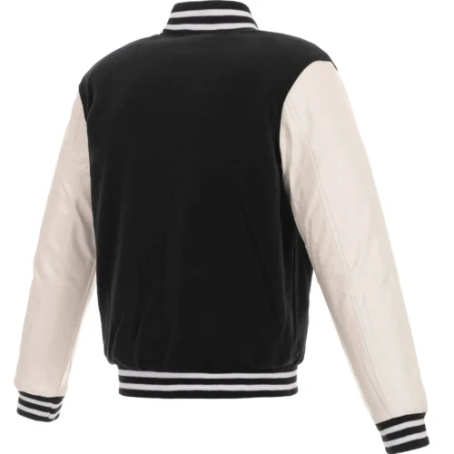 Miami Dolphins Classic Rib Wool & Leather Varsity Jacket Black & White