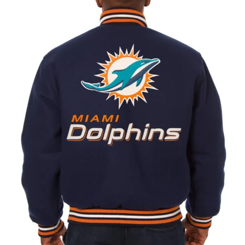 Miami Dolphins Wool Varsity Navy Jacket
