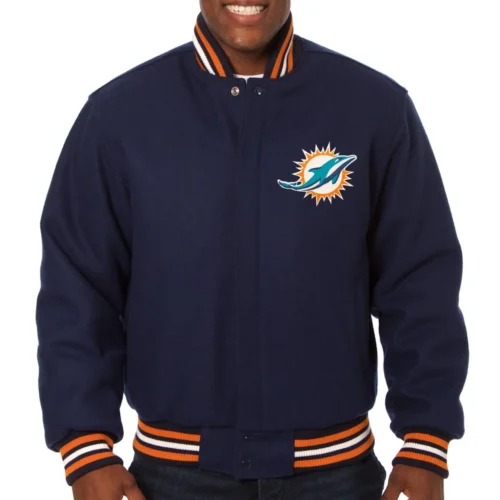 Miami Dolphins Wool Varsity Navy Jacket