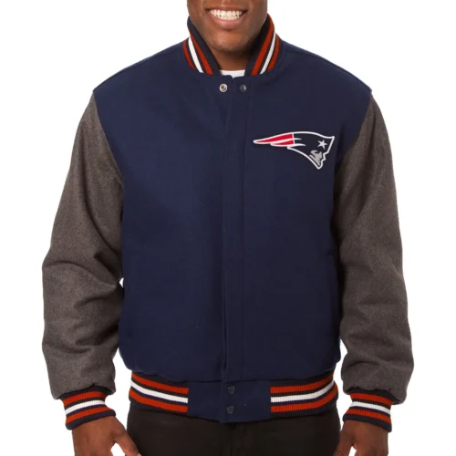 New England Patriots Classic Rib Wool Varsity Jacket