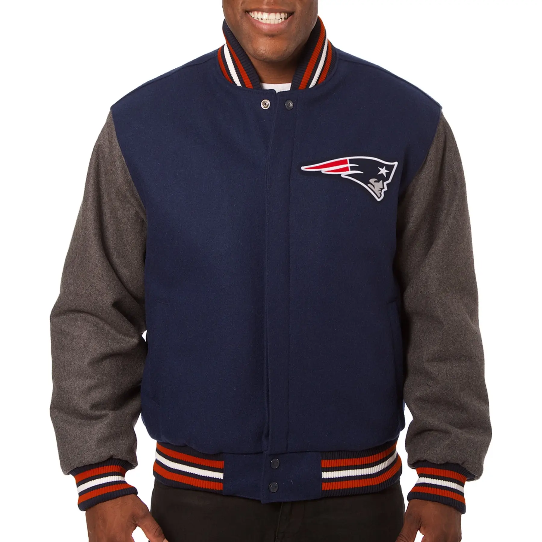 New England Patriots Classic Rib Wool Varsity Jacket