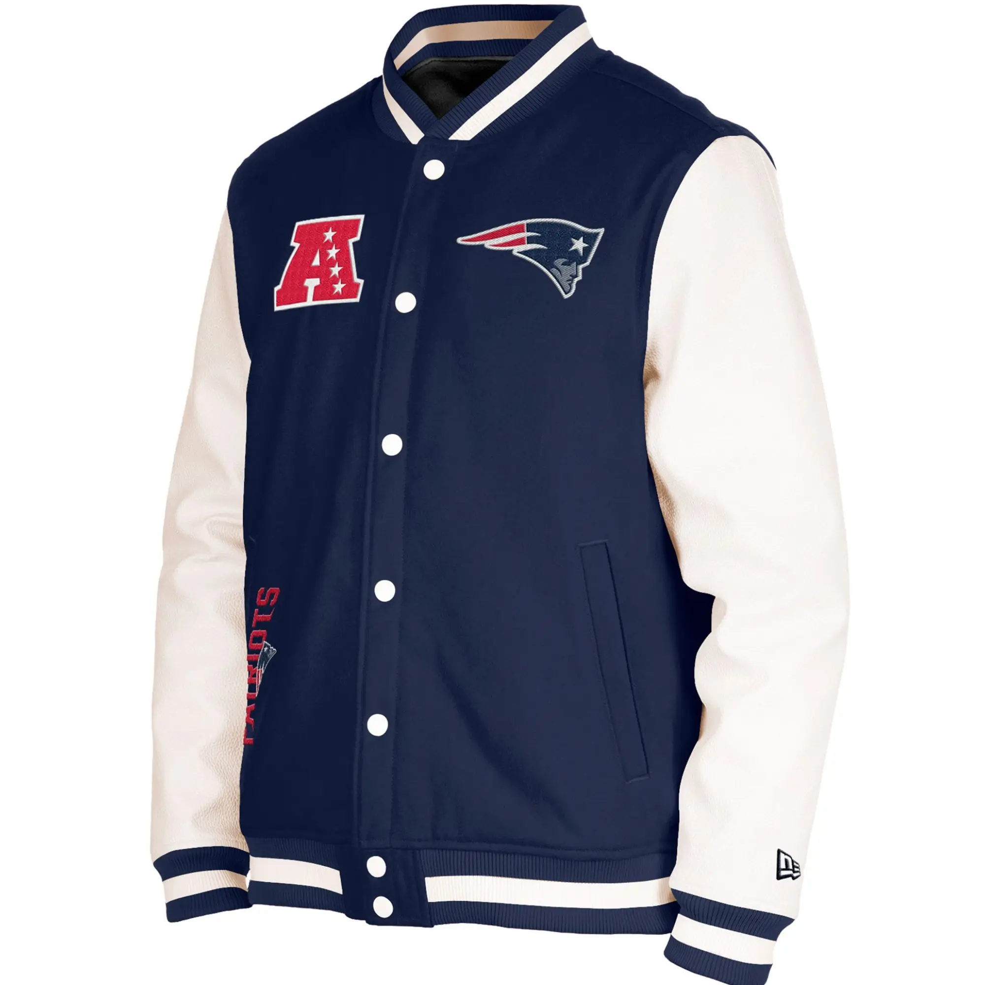 New England Patriots Team Players Wool & Leather Varsity Jacket