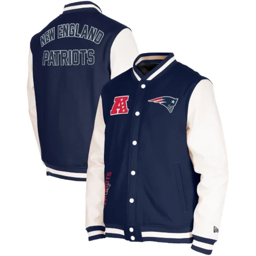 New England Patriots Team Players Wool & Leather Varsity Jacket