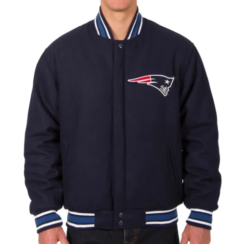 New England Patriots Wool Varsity Jacket with Logo