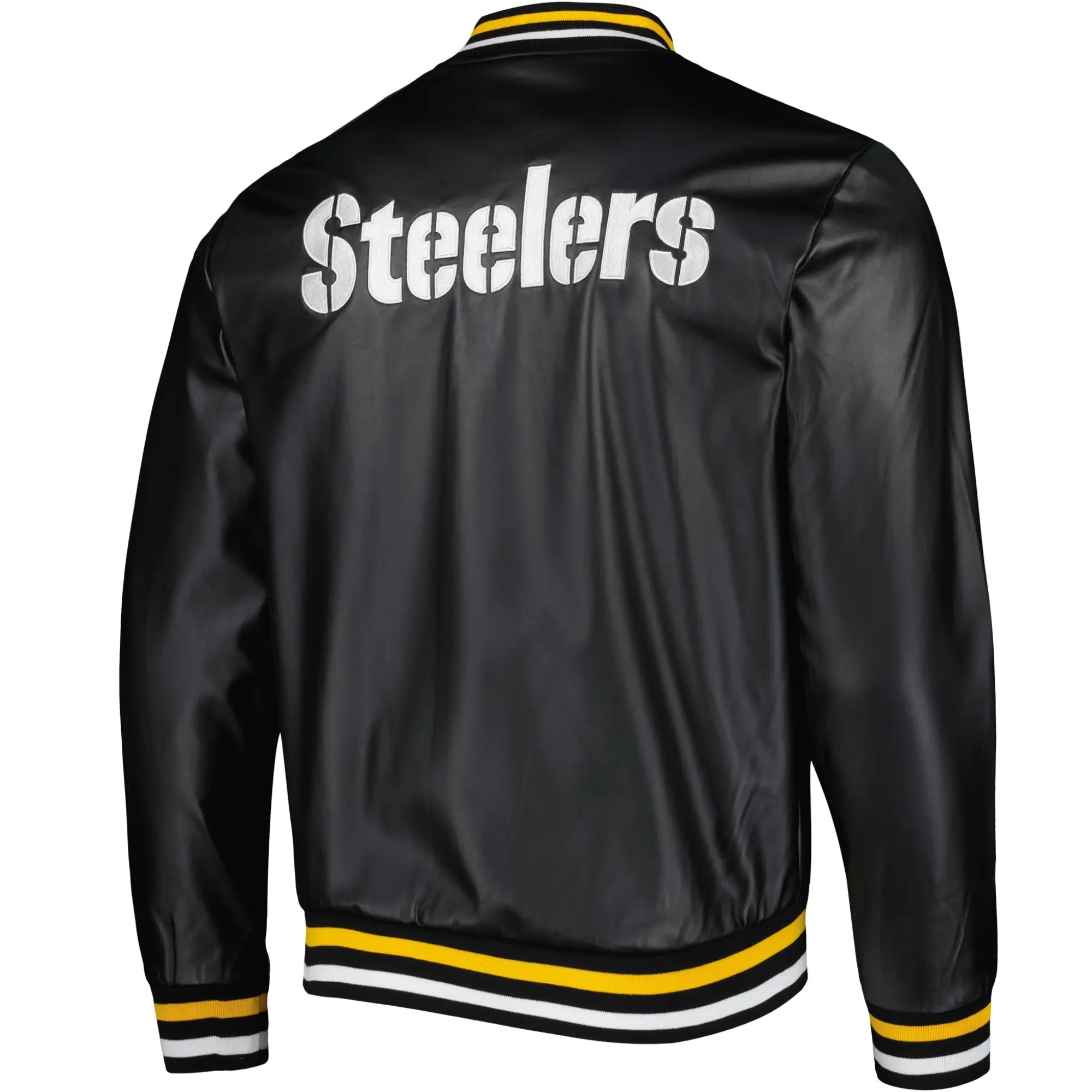 Pittsburgh Steelers Black Leather Varsity Jacket