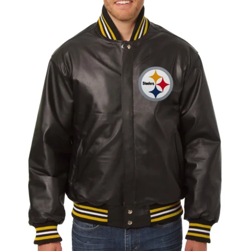 Pittsburgh Steelers Brown Leather Varsity Jacket