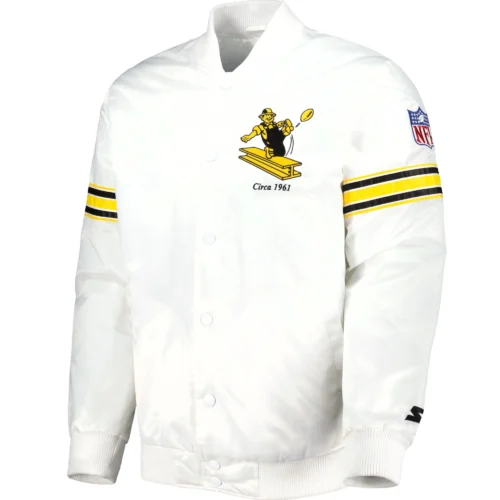 Pittsburgh Steelers Classic Rib Satin Varsity Jacket