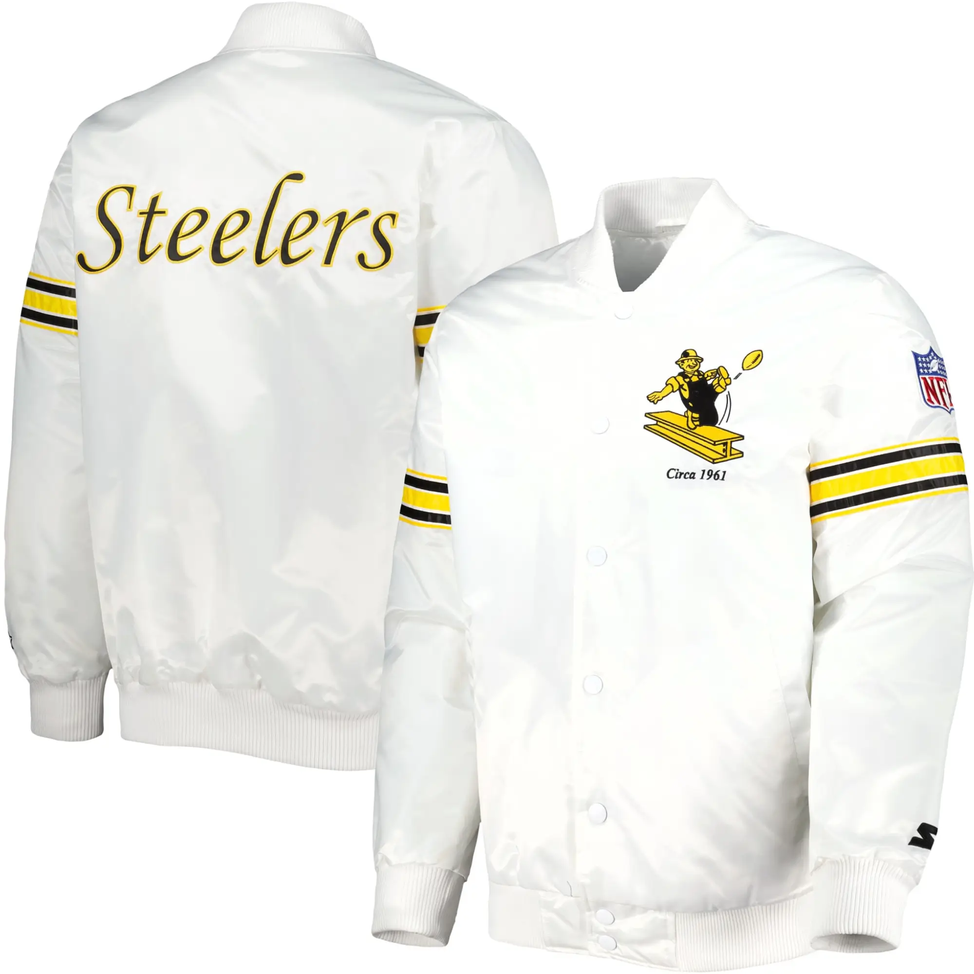 Pittsburgh Steelers Classic Rib Satin Varsity Jacket