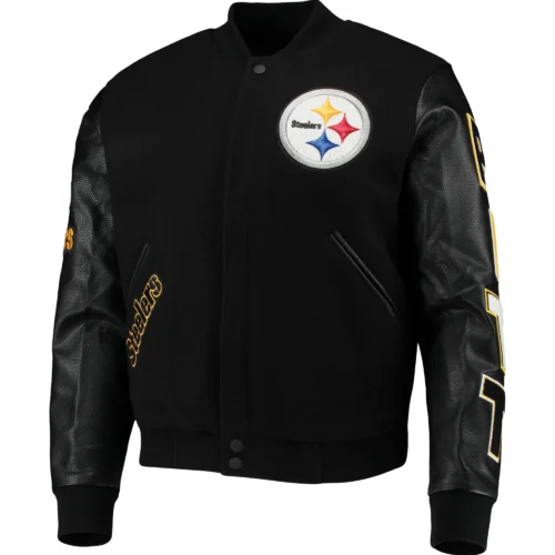 Pittsburgh Steelers Classic Rib Wool & leather Varsity Jacket