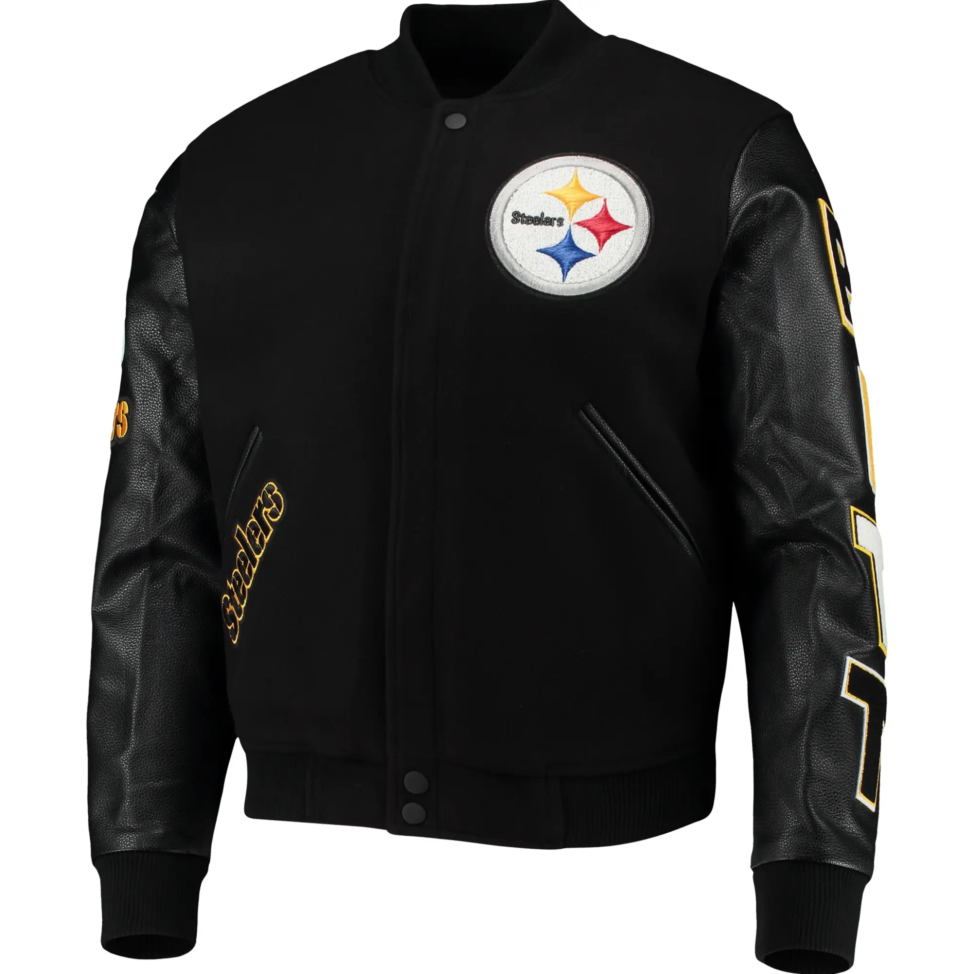 Pittsburgh Steelers Classic Rib Wool & leather Varsity Jacket
