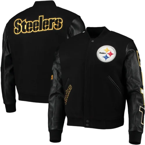 Pittsburgh Steelers Classic Rib Wool & leather Varsity Jacket