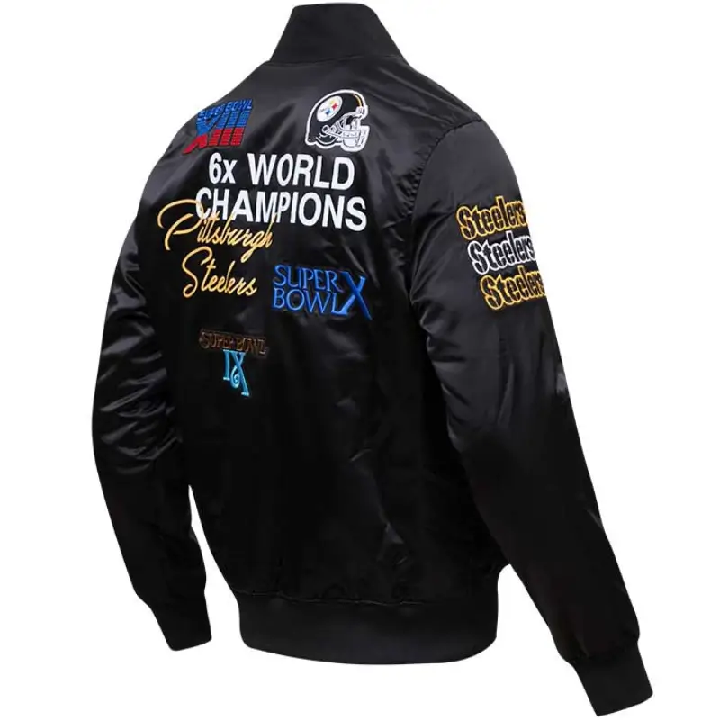 Pittsburgh Steelers Football Champions Satin Varsity Jacket