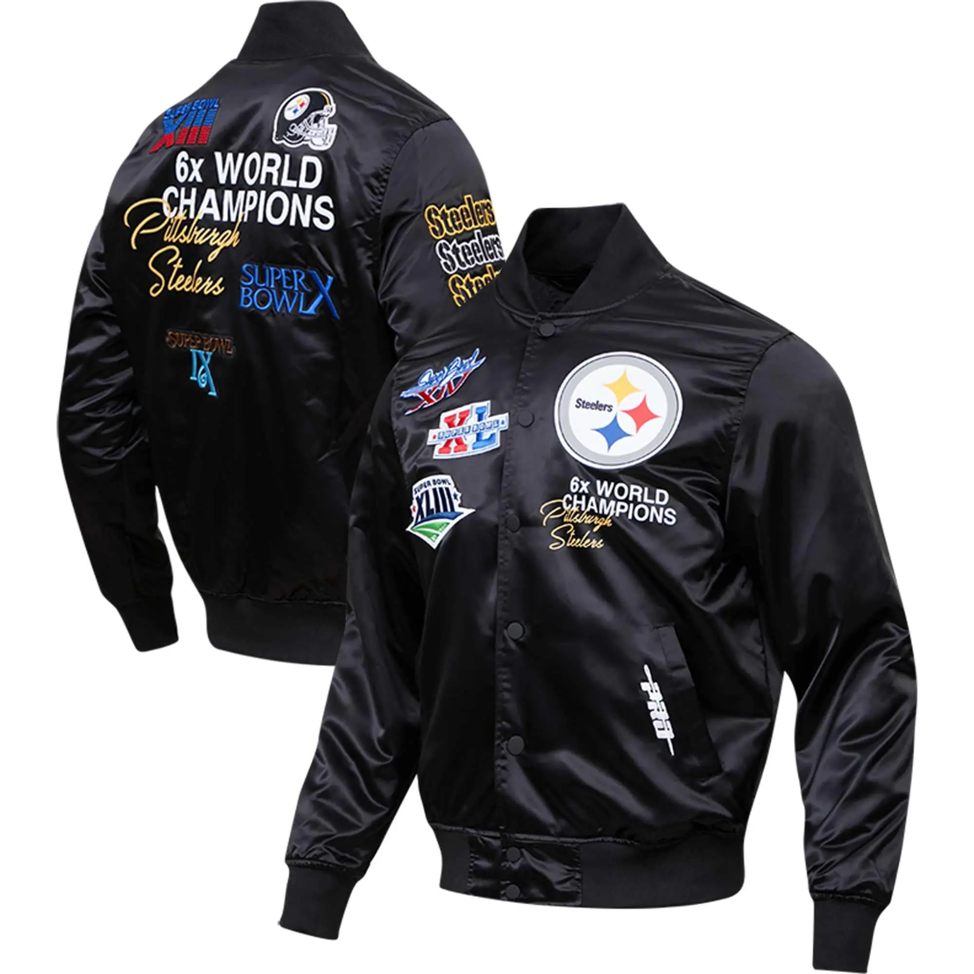Pittsburgh Steelers Football Champions Satin Varsity Jacket