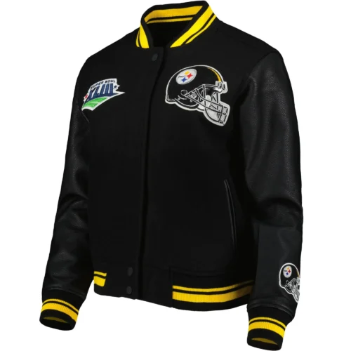 Pittsburgh Steelers Football Team Players Wool & Leather Varsity Jacket