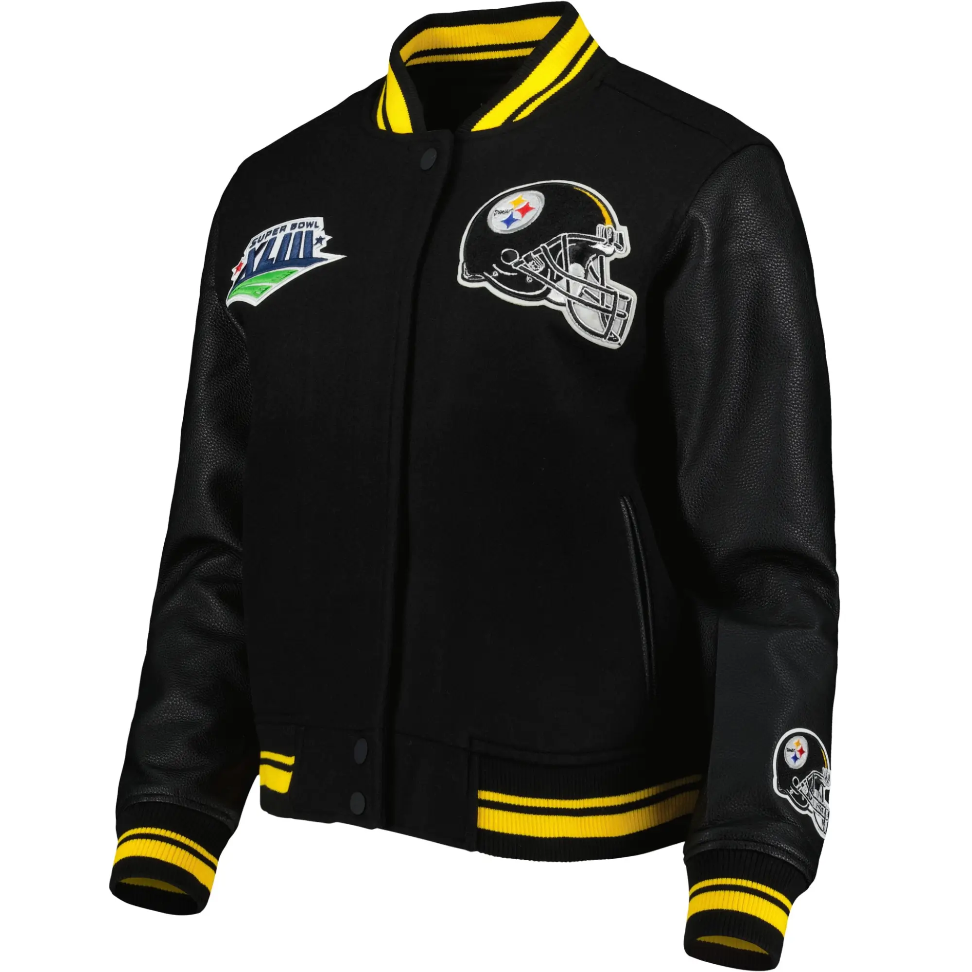 Pittsburgh Steelers Football Team Players Wool & Leather Varsity Jacket