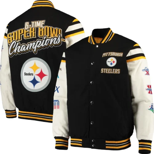 Pittsburgh Steelers G-III Sports by Carl Banks Wool & Leather Varsity Jacket