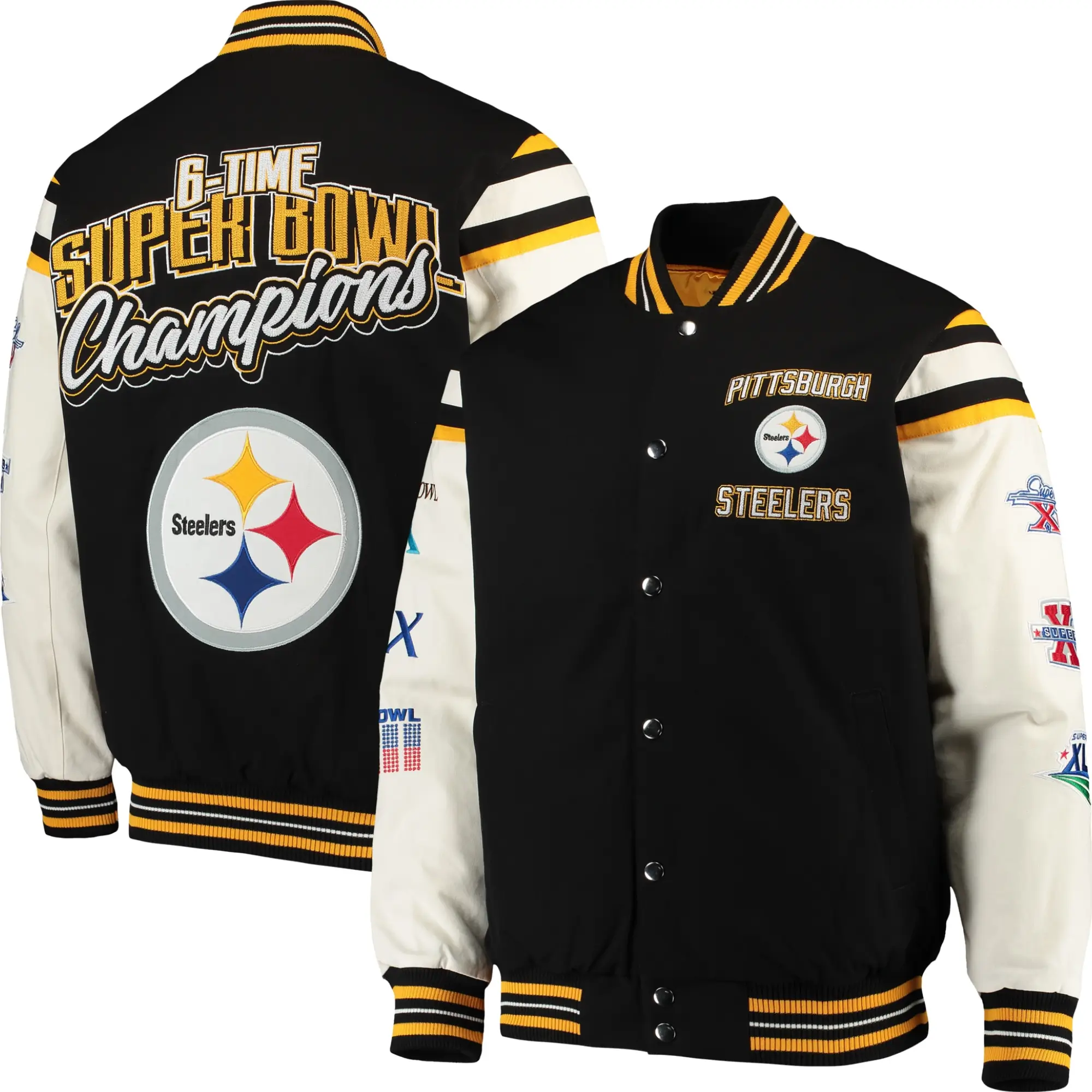 Pittsburgh Steelers G-III Sports by Carl Banks Wool & Leather Varsity Jacket