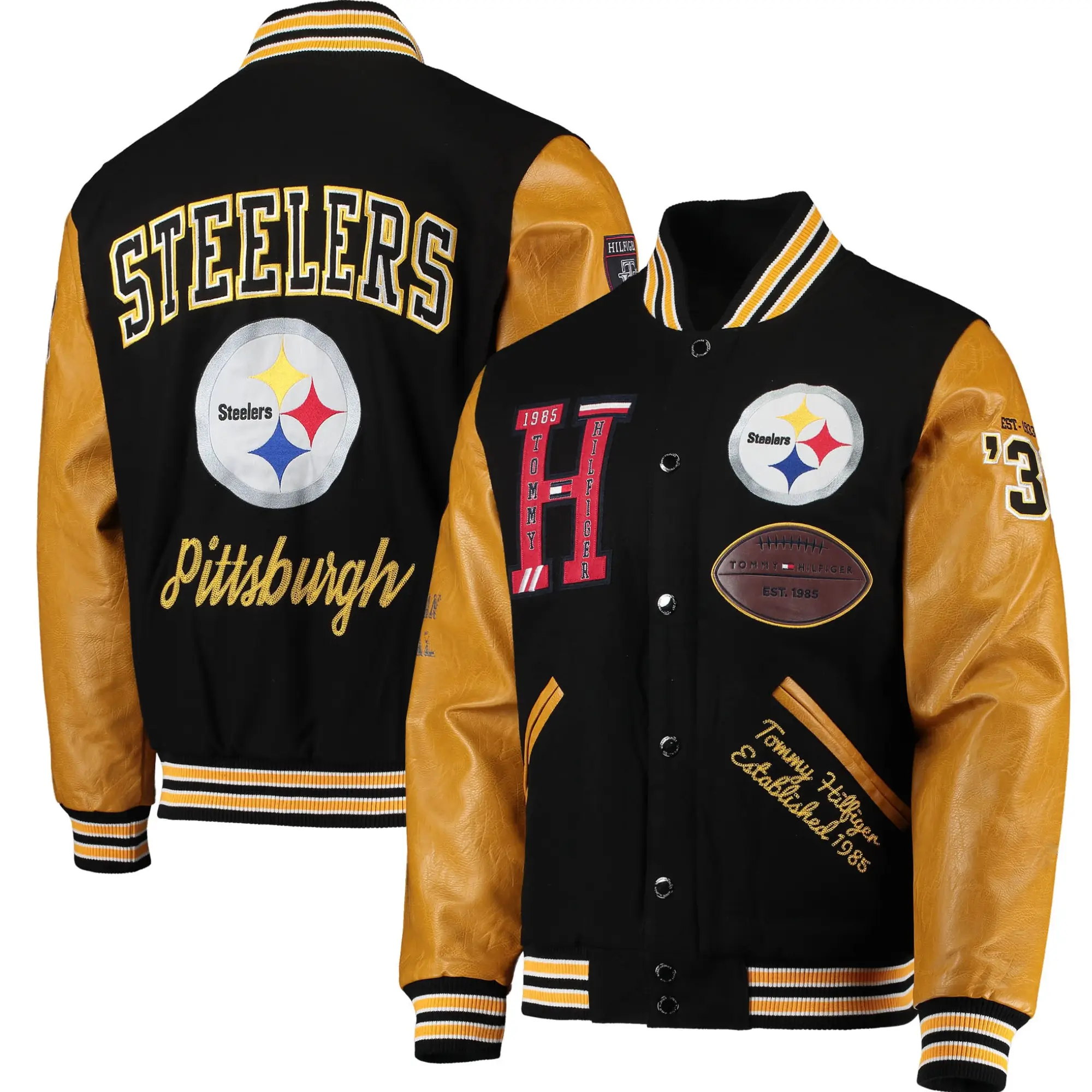 Pittsburgh Steelers Tommy Hilfiger Wool & Leather Varsity Jacket