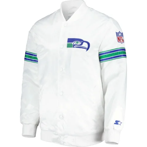 Seattle Seahawks Classic Rib Satin Varsity Jacket