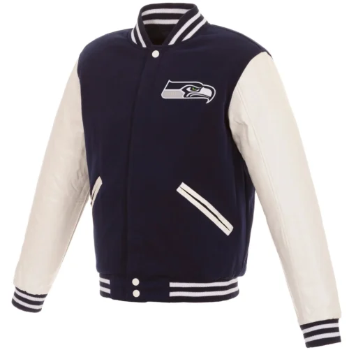 Seattle Seahawks Wool & Faux Leather Varsity Jacket