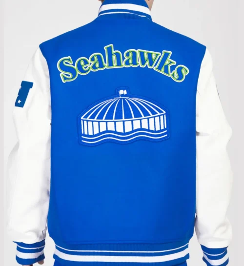 Seattle Seahawks Classic Rib Wool & Leather Varsity Jacket