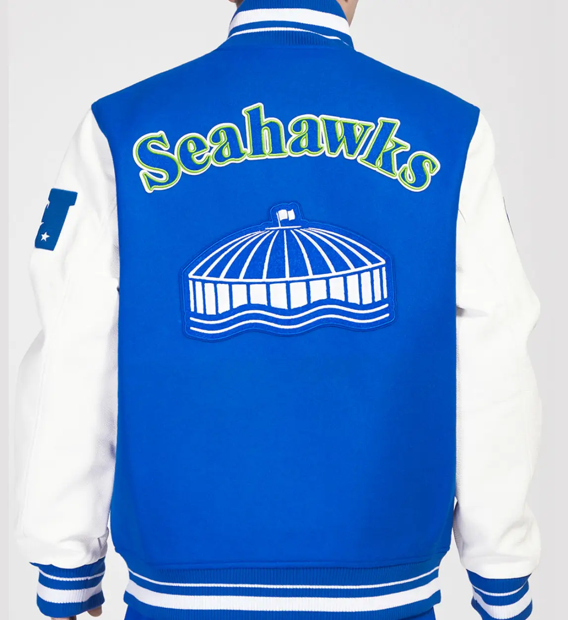 Seattle Seahawks Classic Rib Wool & Leather Varsity Jacket