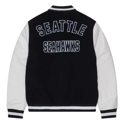 Seattle Seahawks Football Team Players Wool & Leather Varsity Jacket
