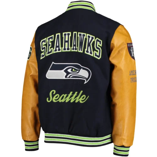 Seattle Seahawks Tommy Hilfiger Heritage Wool & Leather Varsity Jacket