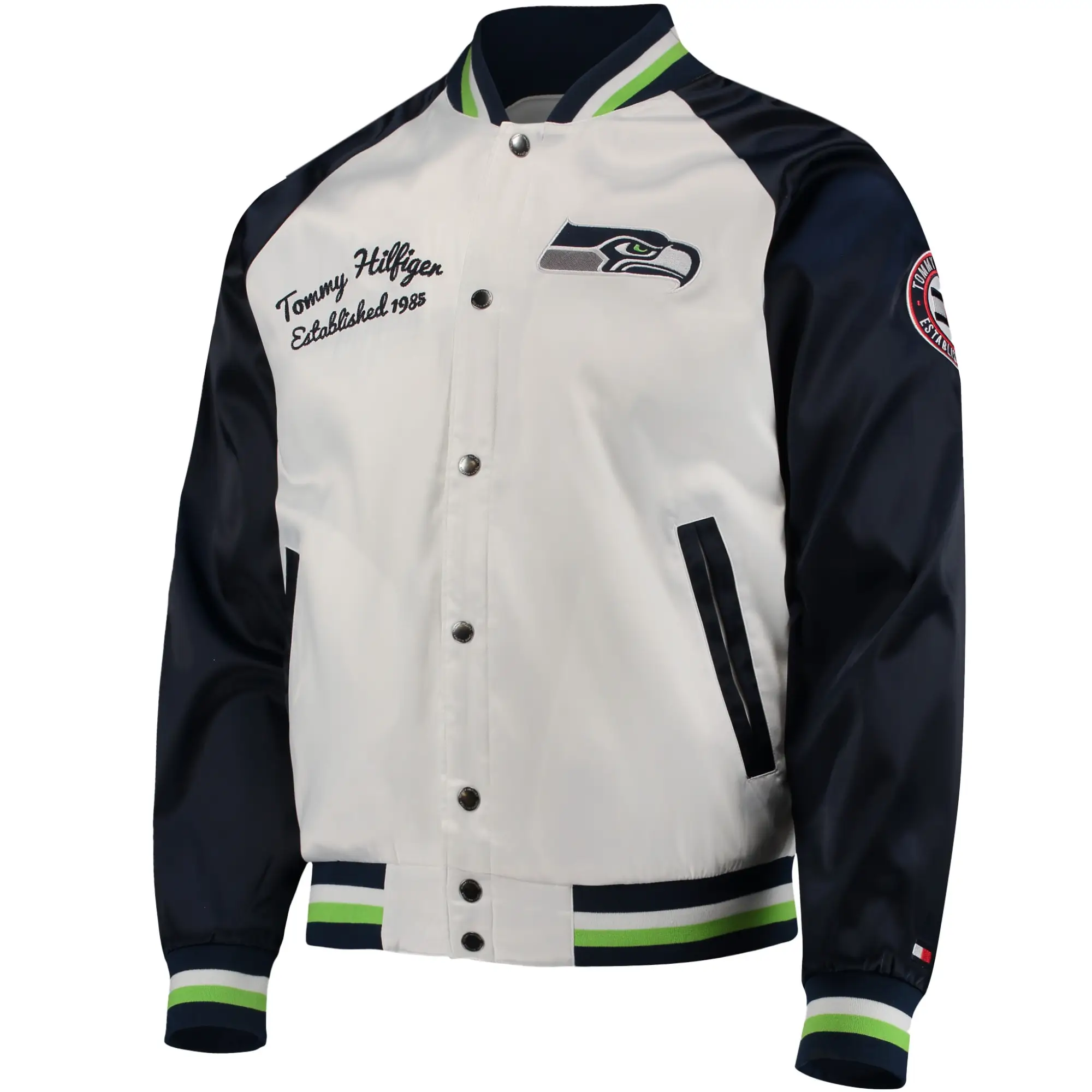 Seattle Seahawks Tommy Hilfiger Satin Varsity Jacket