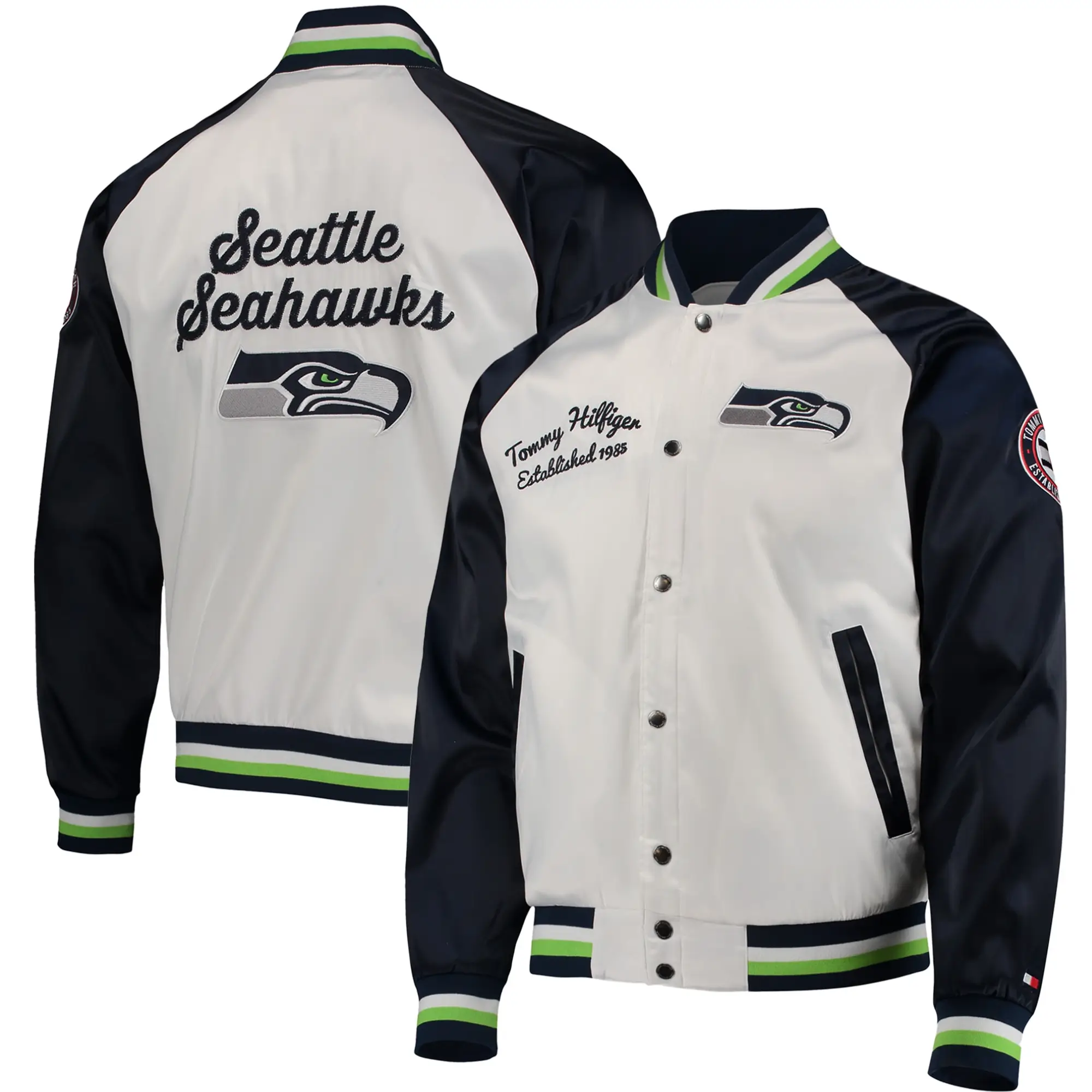 Seattle Seahawks Tommy Hilfiger Satin Varsity Jacket