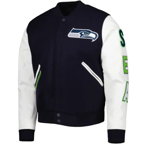 Seattle Seahawks Wool & Faux Leather Varsity Jacket