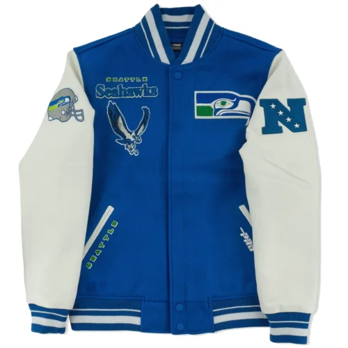 Seattle Seahawks Wool & Leather Varsity Jacket