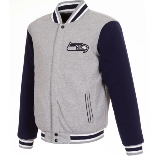 Seattle Seahawks Wool Varsity Jacket Gray & Navy