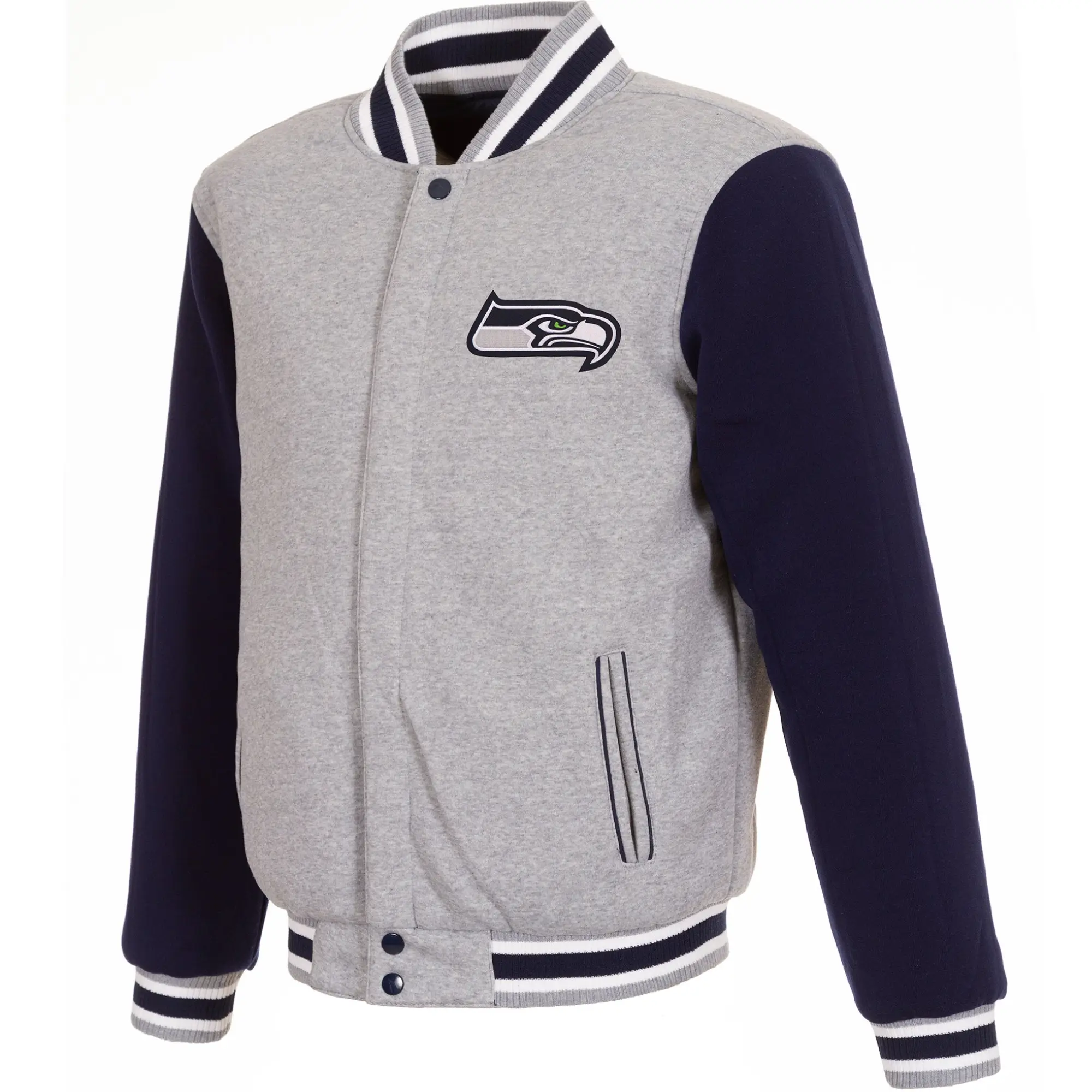 Seattle Seahawks Wool Varsity Jacket Gray & Navy