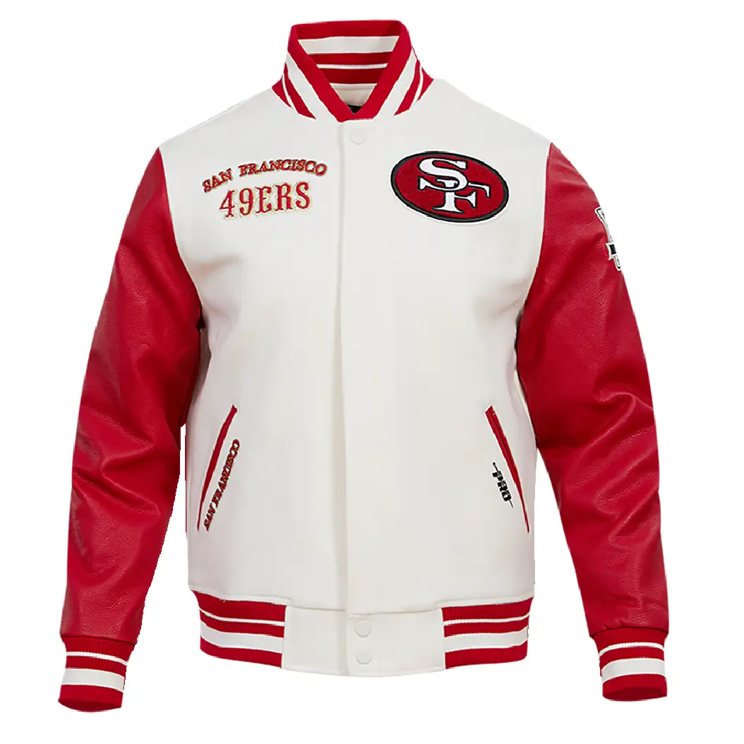 San Francisco 49ers Classic Rib Wool & Leather Varsity Jacket