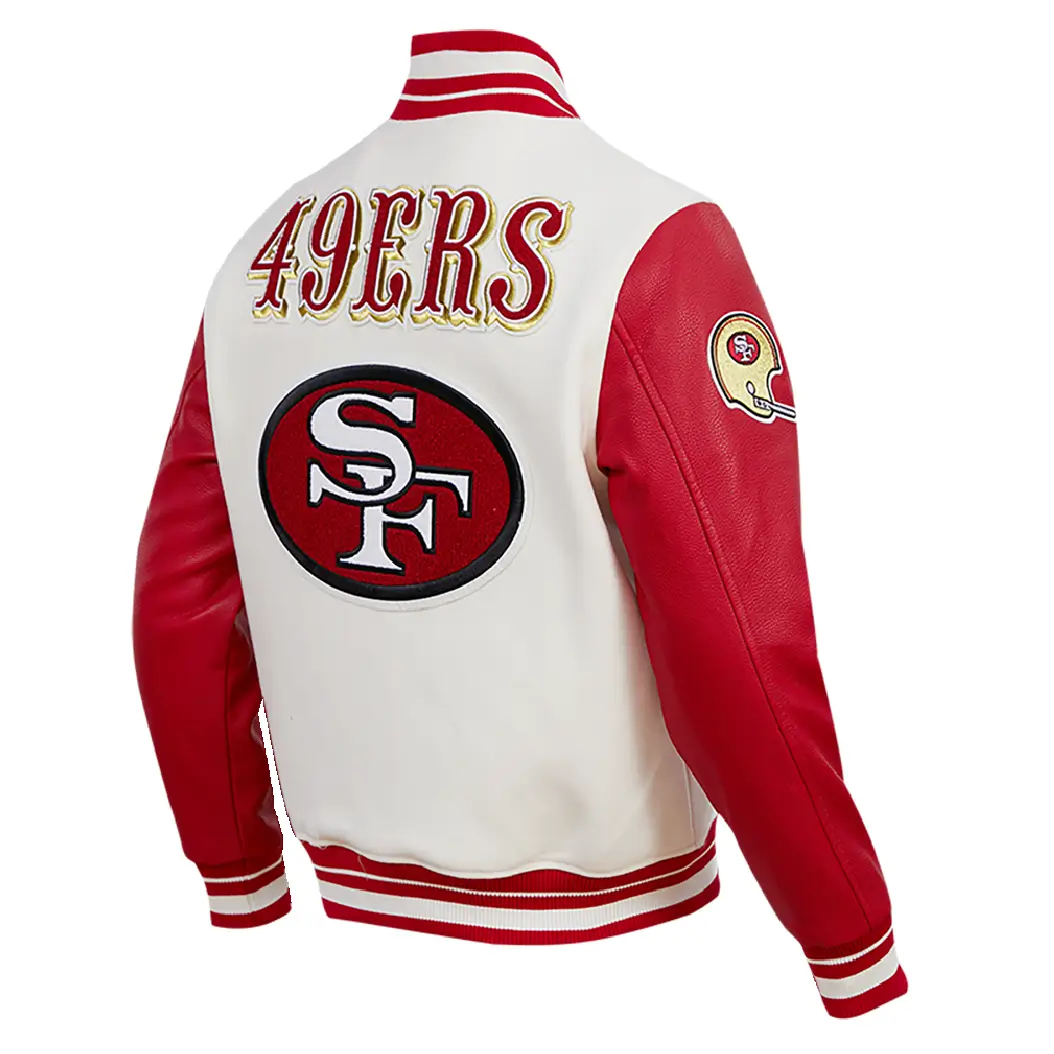 San Francisco 49ers Classic Rib Wool & Leather Varsity Jacket