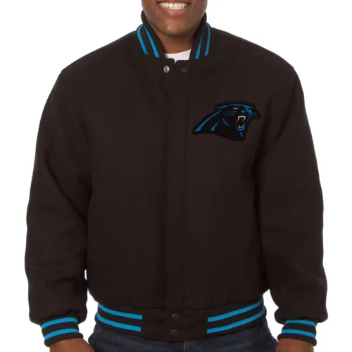 Carolina Panthers Classic Rib Wool Varsity Jacket