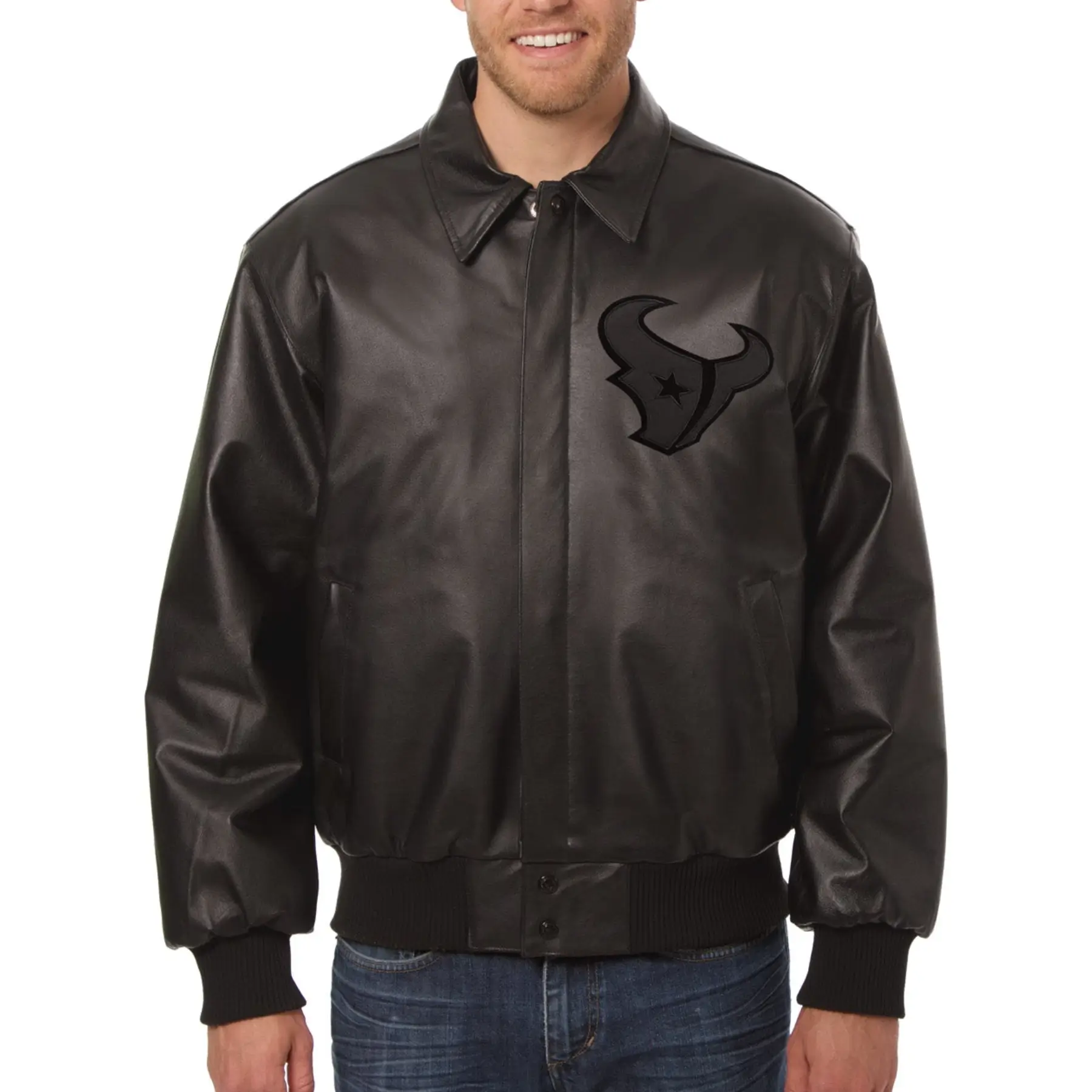 Houston Texans Bomber Leather Varsity Jacket