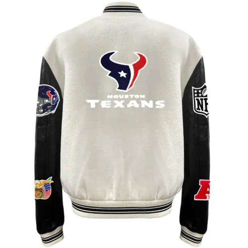 Houston Texans Jeff Hamilton Classic Rib Wool & Leather Varsity Jacket