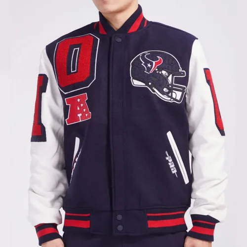 Houston Texans Wool & Leather Varsity Jacket