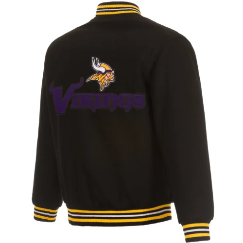 Minnesota Vikings Black Wool Varsity Jacket