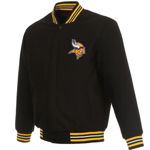Minnesota Vikings Black Wool Varsity Jacket