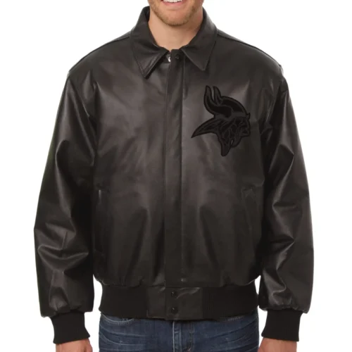Minnesota Vikings Bomber Leather Varsity Jacket