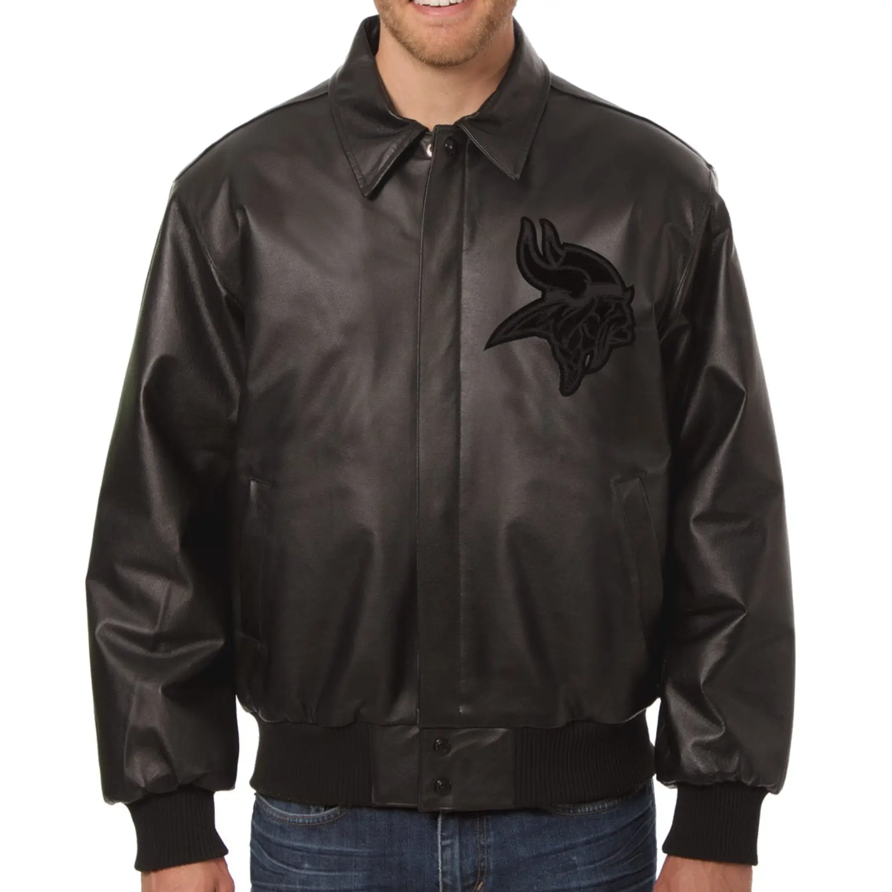 Minnesota Vikings Bomber Leather Varsity Jacket