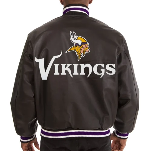 Minnesota Vikings Classic Rib Leather Varsity Jacket