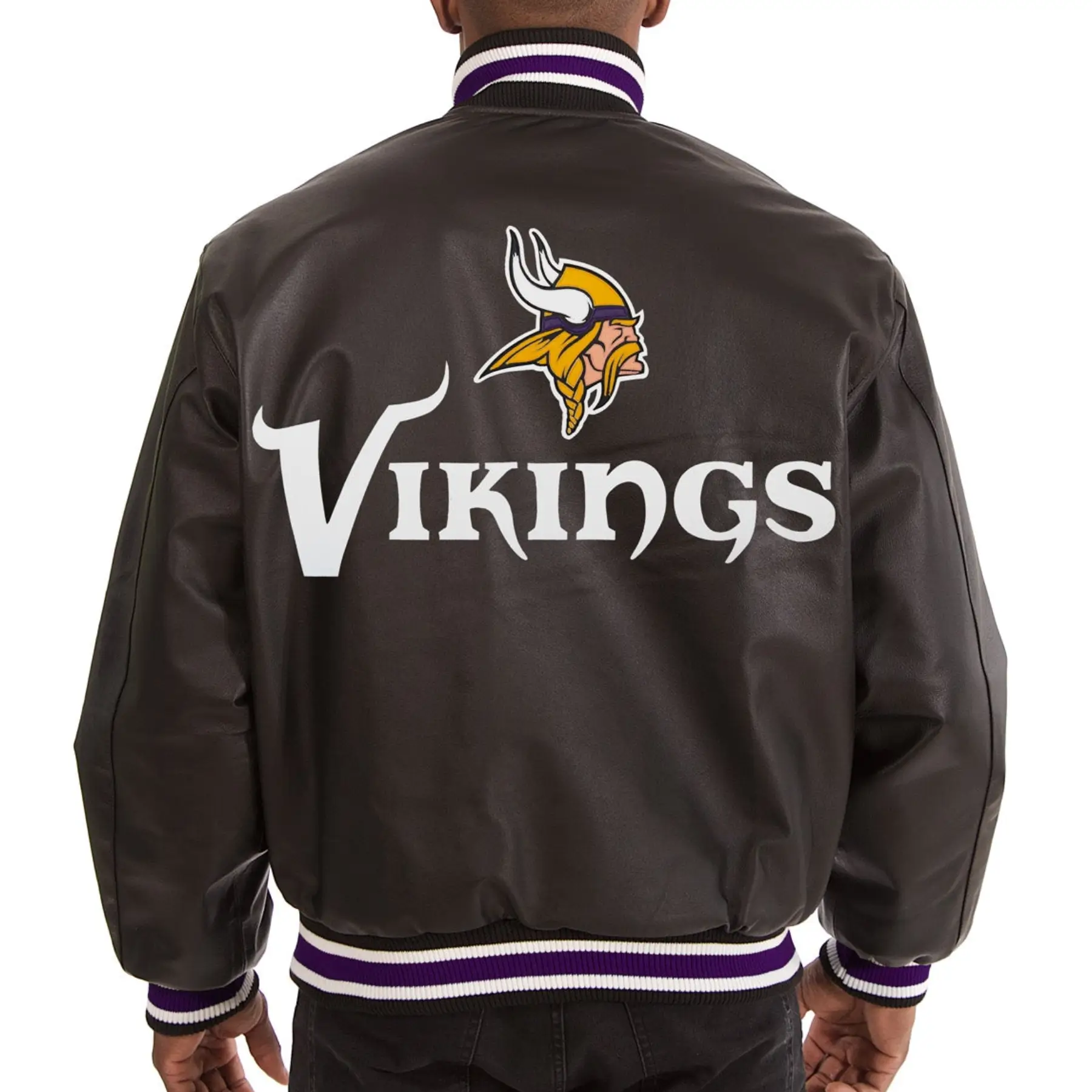 Minnesota Vikings Classic Rib Leather Varsity Jacket