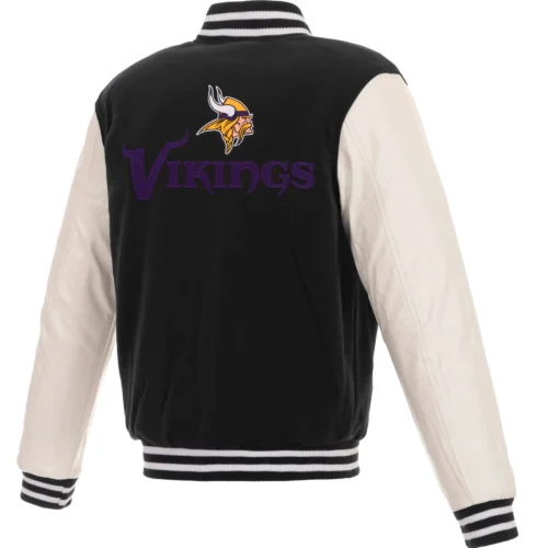 Minnesota Vikings Classic Rib Wool & Leather Varsity