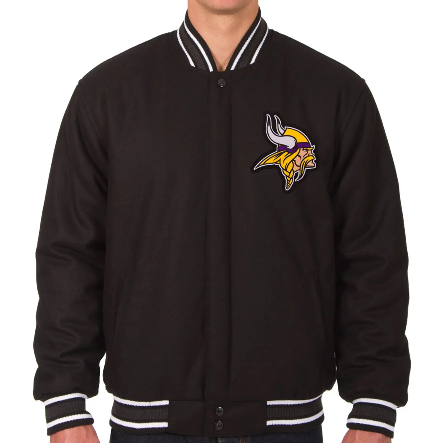 Minnesota Vikings Football Team Players Wool Varsity Jacket